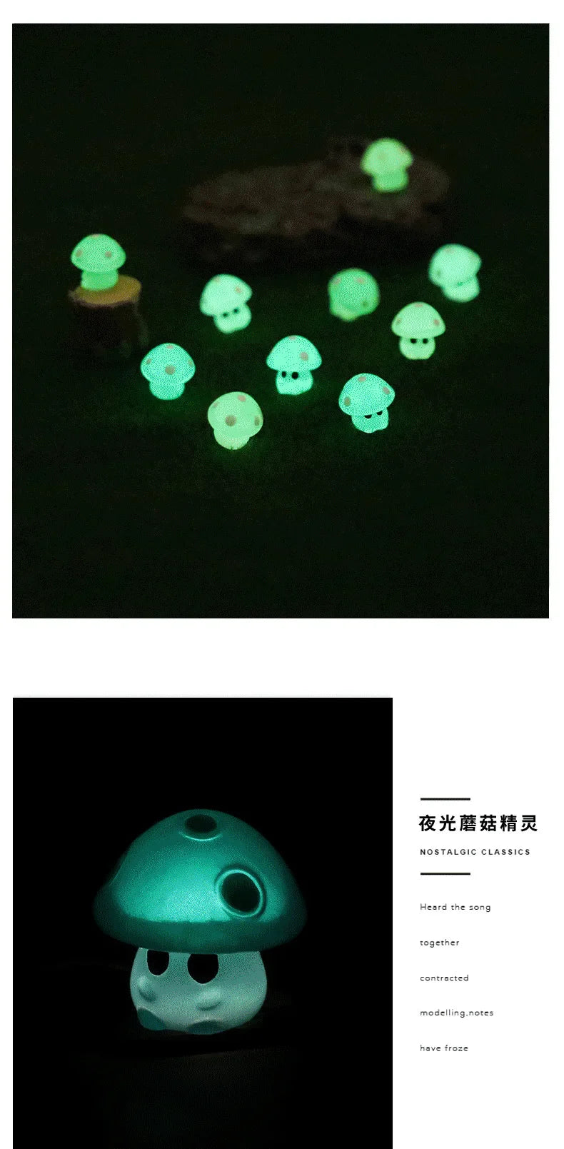 5-20PCS Mini Mushroom Elf Moss Microlandscape Decoration Miniature Luminous Mushrooms Fairy Garden Accessories Home DIY Decor