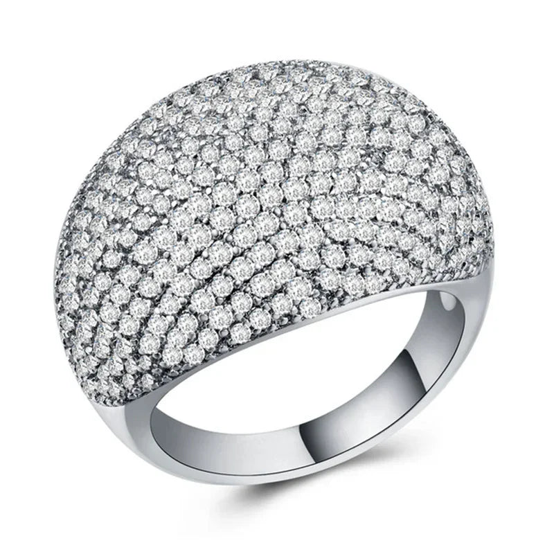 Ofertas Hip Hop Style Trendy Men Women Rings Copper Ring Iced Out Bling Pave Cubic Zirconia Geometry Ring Charms