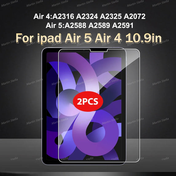 2Pcs Tempered Glass Screen Protector For ipad Pro Air 13 11 2024 M4 M2 Air 5 4 Pro 12.9 11 M3 2025 Film