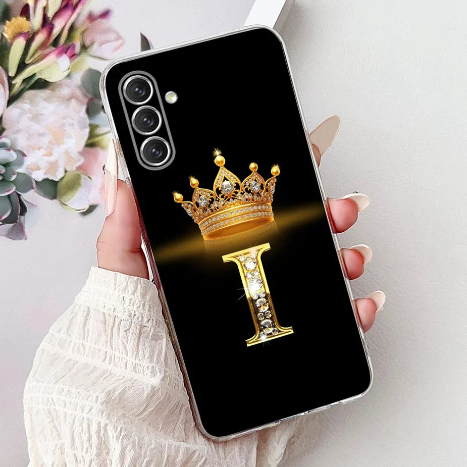 For Samsung Galaxy A14 A24 A34 A54 Case New Crown Letters Cover Soft Slim Phone Case For Samsung A14 A 24 34 54 Galaxy A54 Shell