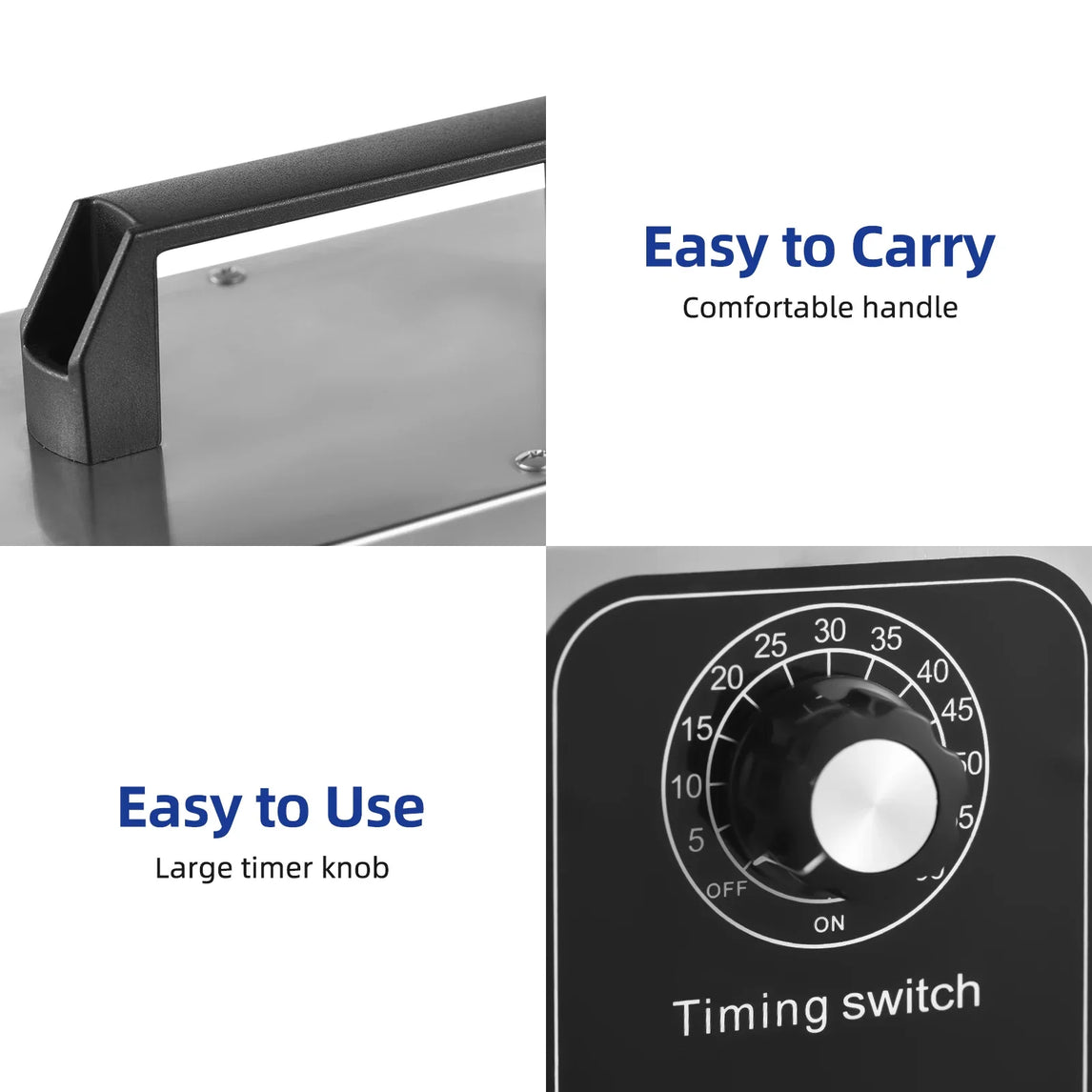 Portable Ozone Generator Stainless Steel Ozone Machine Odor Removal Ionizer Air Purifier Ozone for Home Car Pet 0-60min Timer