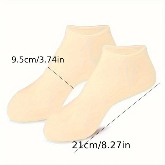 2 Pack Silicone Moisturizing Foot Socks for Dry Cracked Feet Foot Care Socks Spa Pedicure Socks Massage Moisturizing Gel Socks