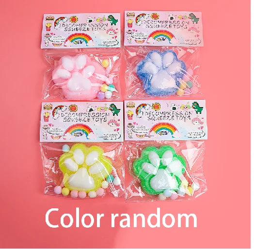 Cat Paw Squeeze Toy  Large Squeeze Cat Paw Toys Silicone PVC  Toys Sticky Soft Pinching  Decompressing Toy for Stress Relief