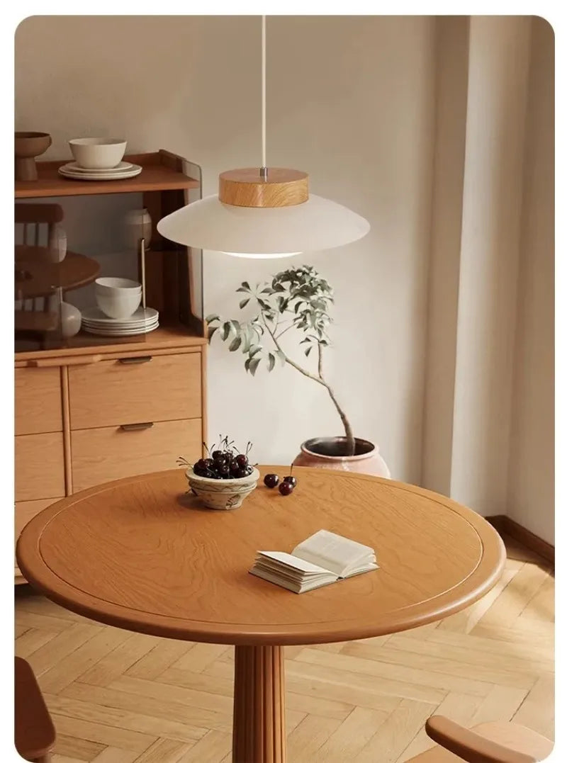Cream Style Restaurant Pendant Light Wooden Style Dining Table Light Antique Dining Room Round Table Counter Pendant Light