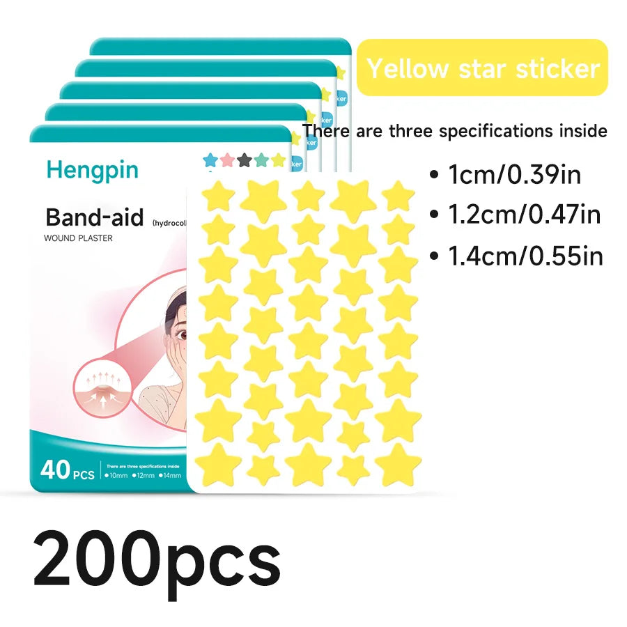 40/200Pcs Repair Acne Patch Fade Blemishes Pimple Marks Closed Acne Blemishes Hydrocolloid Star Shaped Cover Acne Pimple Patch