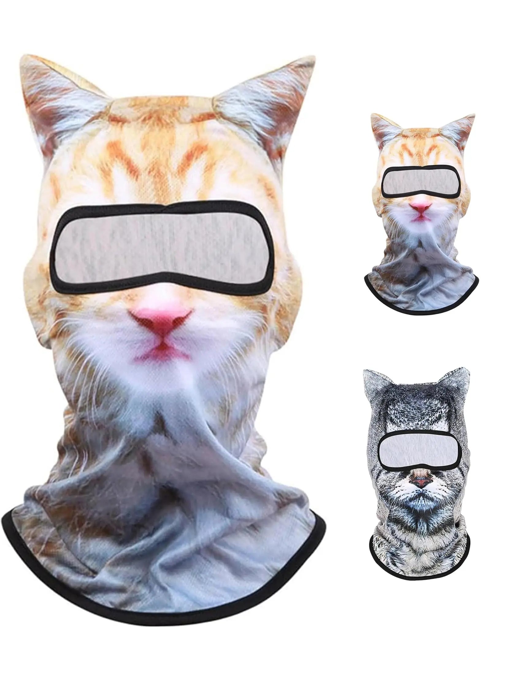 3D Cat Animal Ski Balaclava Ski Mask with Ears,Suitable for Music Festivals,Raves,Ski,Halloween or Party Outdoor