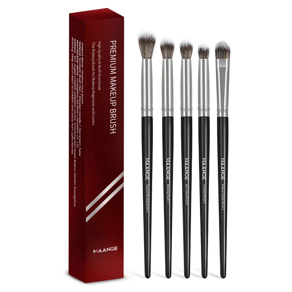 MAANGE 5PCS Eye Shadow Makeup Brush Set Concealer Brush Eye Cosmetic Soft Bristles Shader Brush Portable Beauty Makeup Tools