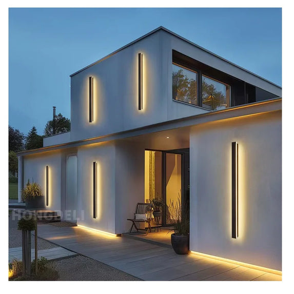 Waterproof outdoor wall light LED long wall light IP65 aluminum Garden villa porch decorative light 110V 220V outdoor  lighting