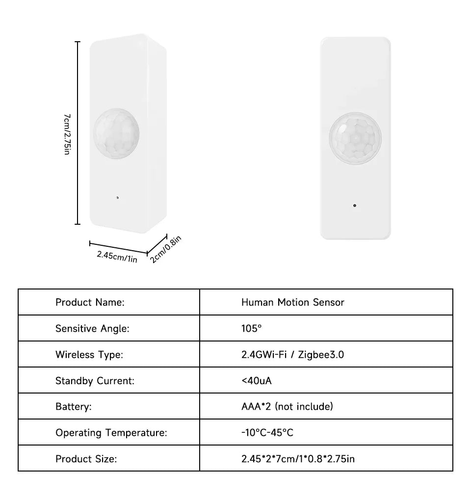 Tuya WiFi Zigbee PIR Motion Sensor Smart Home Human Body Infrared Detector Security Smart Life Works With Alexa Google Home