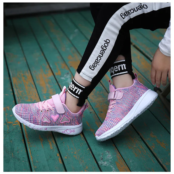 Girls Casual Shoes Light Mesh Sneakers Kids Summer Children Spring Autumn Tenis Cute Sport Cartoon Female Running Sock Footwear