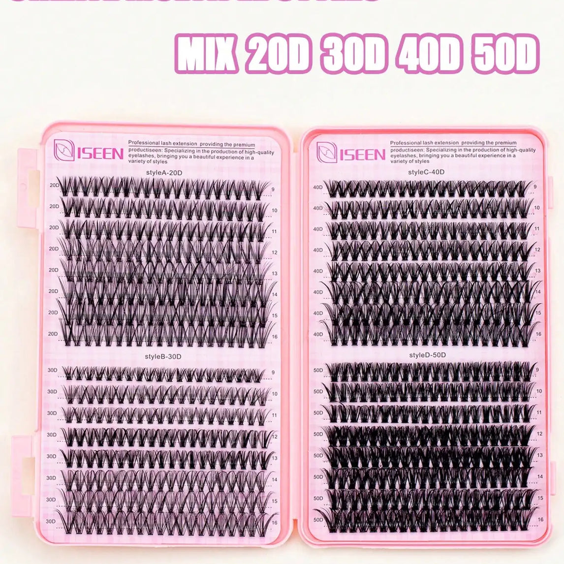 Individual Lashes Cluster C Curl Mix Lash Clusters 3D Wispy DIY Eyelash Extension Resuable Natural Lashes Eyelash Book