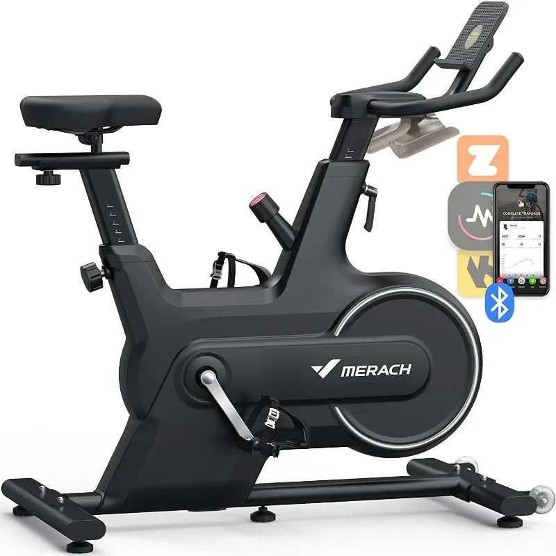 MERACH Indoor Cycling Bike, Exercise Bike with Magnetic/Auto Resistance,Bluetooth Bike with APP Data Tracking, and Tablet Holder