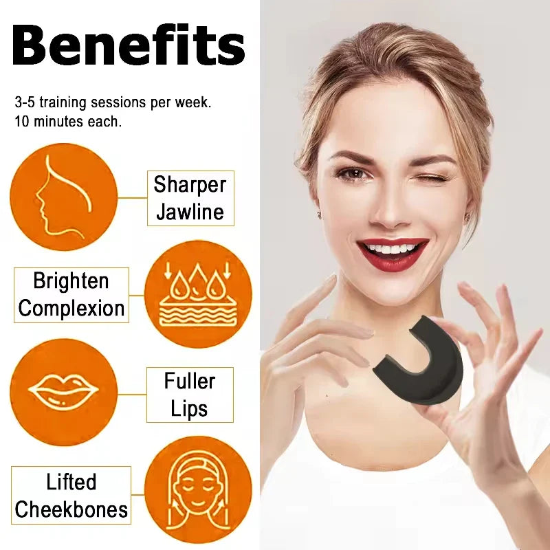 Silicone U Shape Jaw Line Exerciser Muscle Trainer Face Facial Neck Toning Jawline Jaw Chew Double Chin Reducer 40/50/60LBS