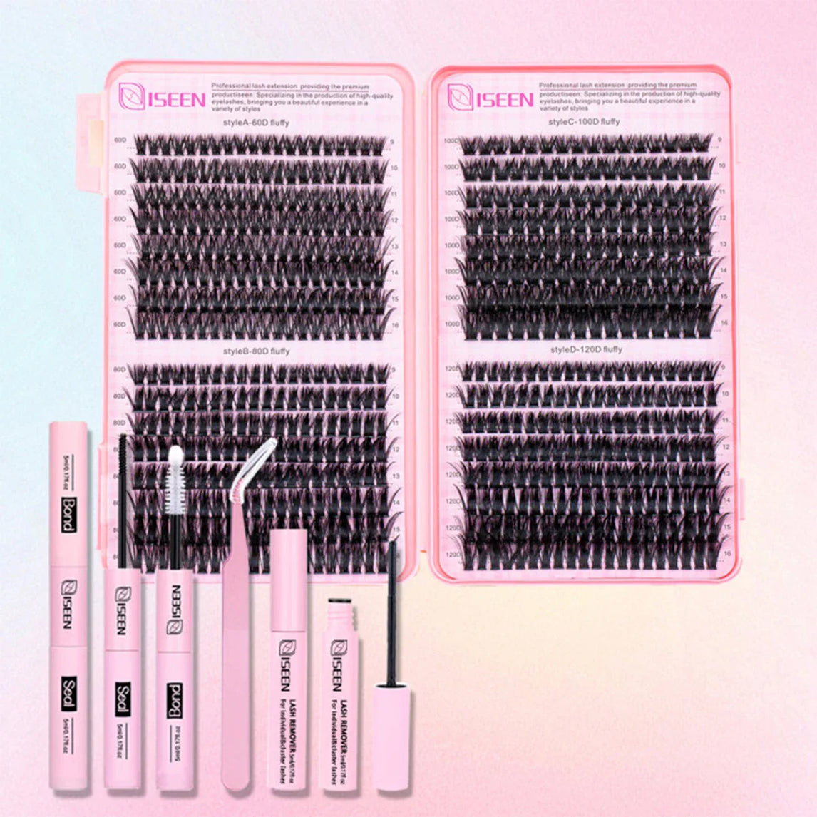 Individual Lashes Cluster C Curl Mix Lash Clusters 3D Wispy DIY Eyelash Extension Resuable Natural Lashes Eyelash Book
