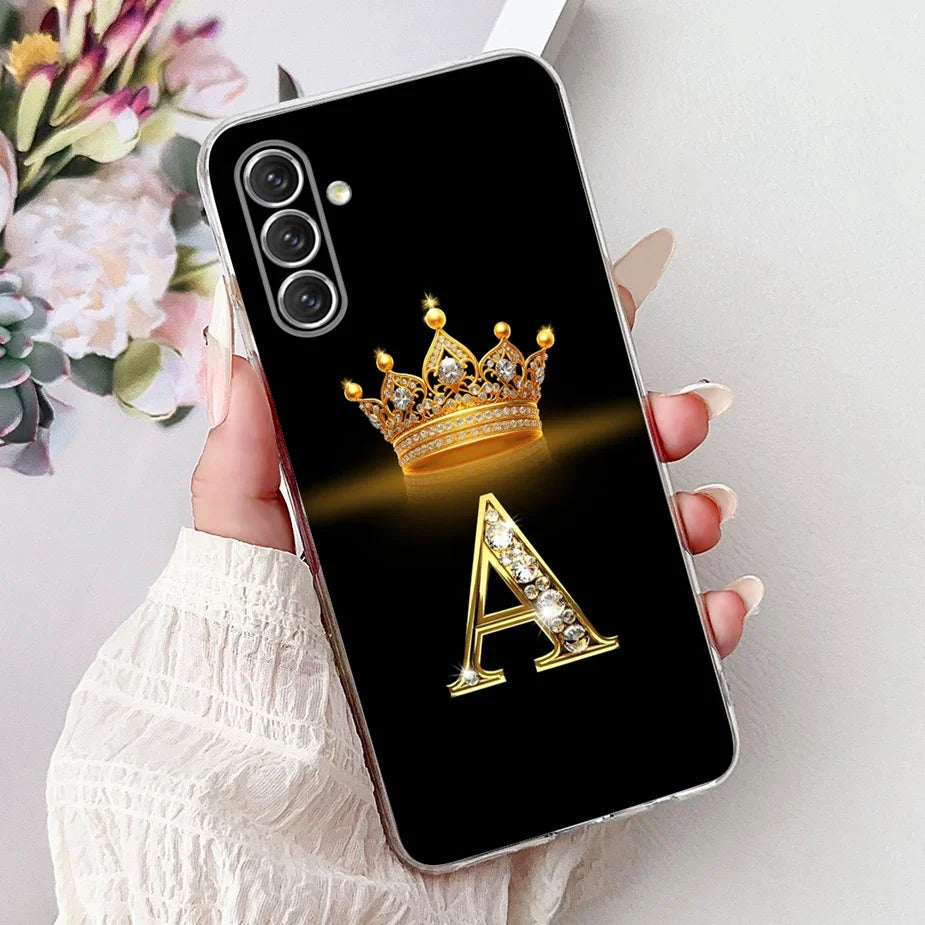 For Samsung Galaxy A14 A24 A34 A54 Case New Crown Letters Cover Soft Slim Phone Case For Samsung A14 A 24 34 54 Galaxy A54 Shell
