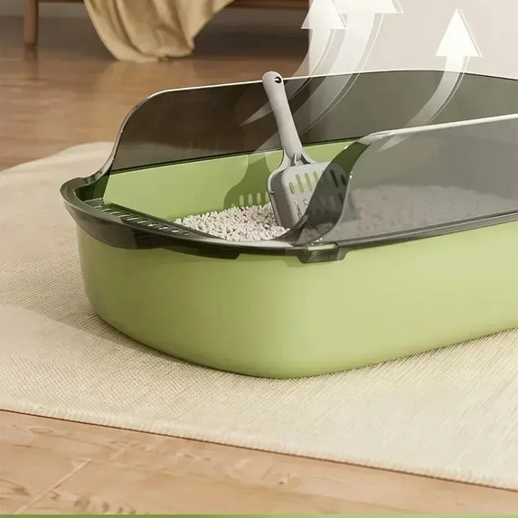 Kitty Sandbox Cat Litter Box Semi-enclosed Splashproof Cat Tray Cat Toilet Cleaning Basin Supplies Pet Toilet Kitten Tray Bedpan