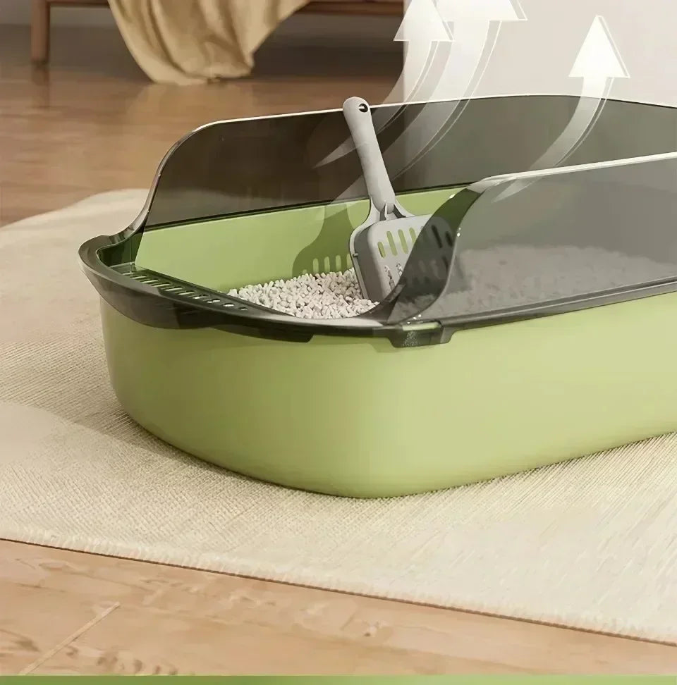 Kitty Sandbox Cat Litter Box Semi-enclosed Splashproof Cat Tray Cat Toilet Cleaning Basin Supplies Pet Toilet Kitten Tray Bedpan