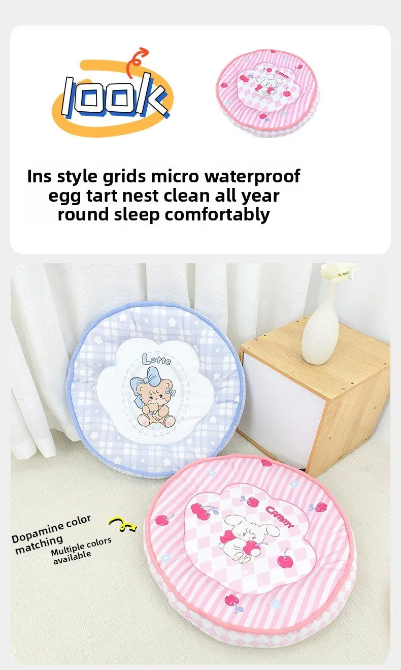 Round Diameter 50cm Summer Reusable Cartoon Pet Cooling Pads Cat & Dog Travel Pet Cooling Mat Dog Bed Gel Cooling Sleeping Mat