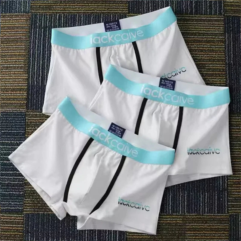 3Pcs Male Panties Cotton Men's Underwear Boxers Breathable Man Boxer Printed Underpants Comfortable Shorts Men Underwear M-3XL