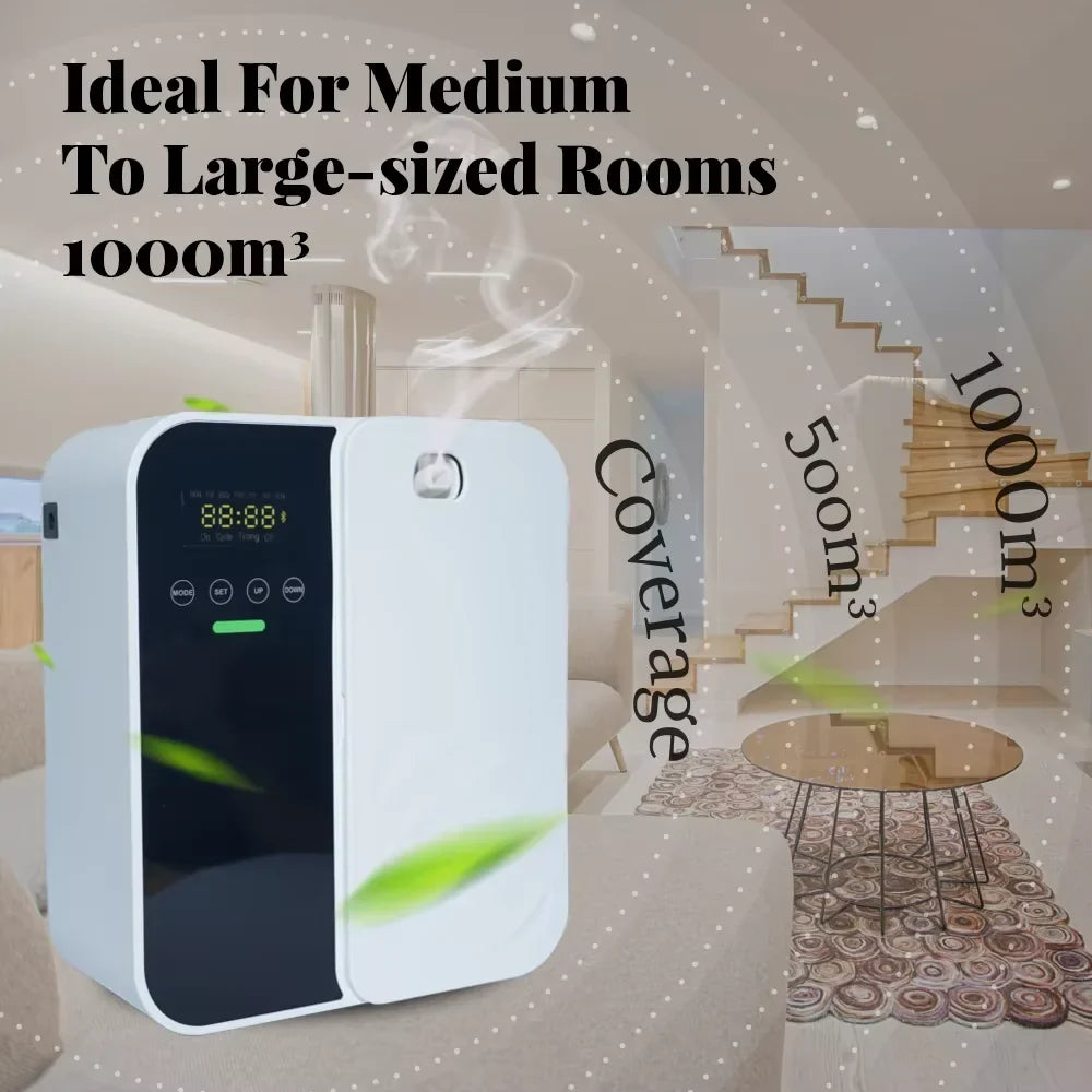 Wall Mounted Aroma Diffuser500ML Commercial Hotel Fragrance Machine Bar KTV Automatic Waterless Essential Oil Nebulizer Diffuser