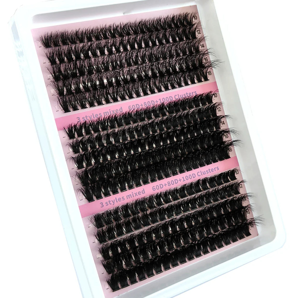 15Rows DIY 5D Fluffy Lash Clusters 60D/80D/100D Thick Eyelash Clusters Wispy Individual Lashes 10-20mm Cluster Eyelash Extension