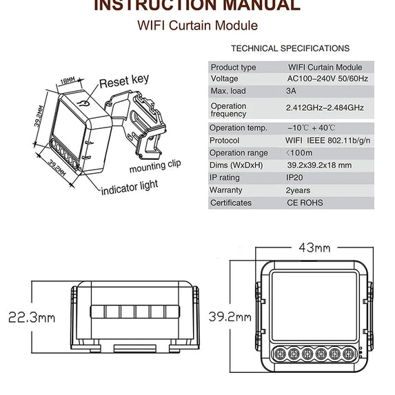 Tuya Smart WiFi ZigBee Curtain Module Blinds Roller Shutter Electric Motor Smart Curtain Switch Works with Alexa Google Home