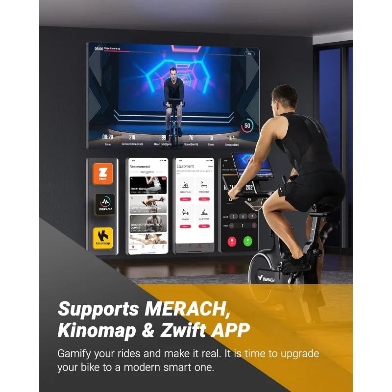 MERACH Indoor Cycling Bike, Exercise Bike with Magnetic/Auto Resistance,Bluetooth Bike with APP Data Tracking, and Tablet Holder