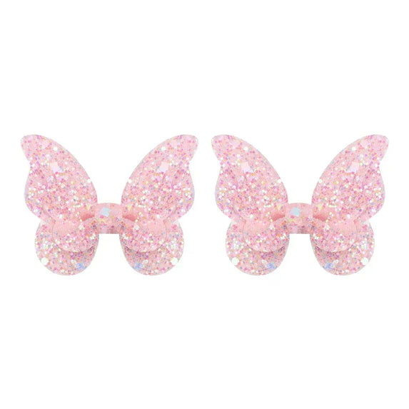 2/4/5Pcs Girls Cute Sequins Double Butterfly Hair Clip Bow Hairpins DIY Headwear Bow Decor Hairgrip Toddler Hair Accessories