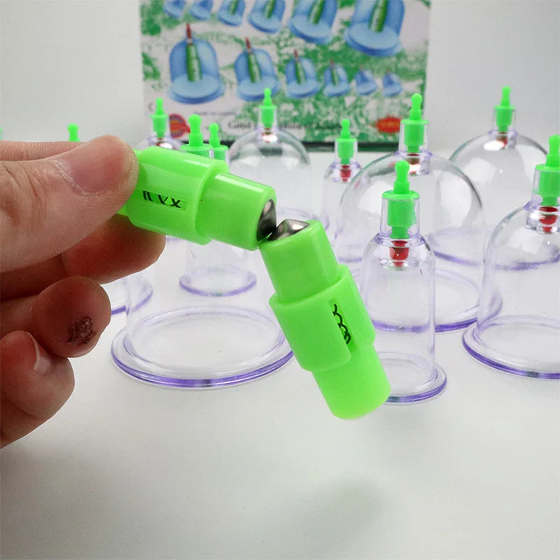 12/6 Pcs Jar Vacuum Cupping Cans Device for Massage Meridian Therapy Acupuncture Anti Cellulite Suction Cup Body Massage Cans