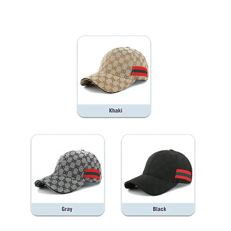 New Fashion Trend Red Green Stripe Black Baseball Cap Classic Men Women Outdoor Casual Sport Trucker Hat Dad Hats