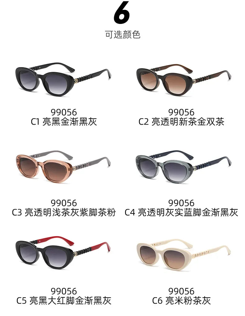 2025 Oval Sunglasses for Women Small Frame Luxury Designer High Quality Sunglass Men Fashion Lentes De Sol Mujer Gafas