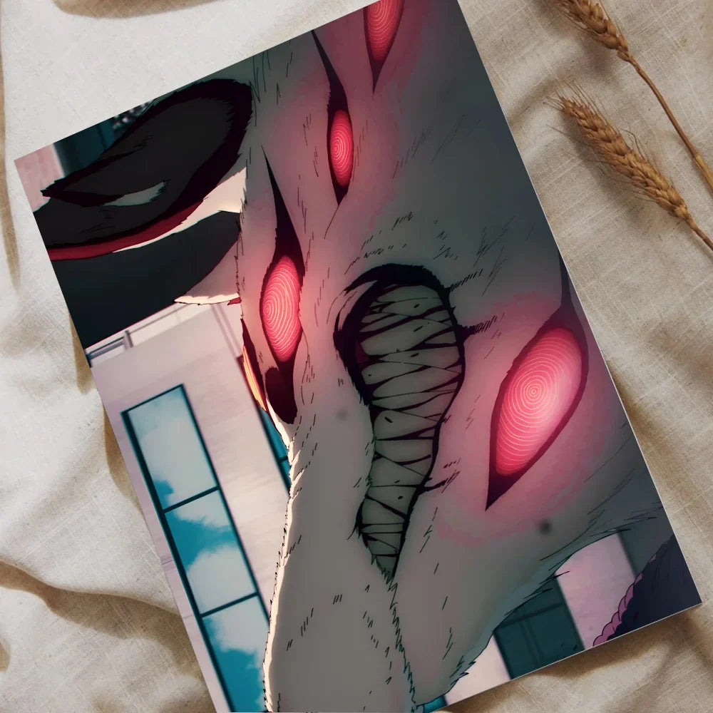 chainsaw man  Poster Self-adhesive Art Waterproof Paper Sticker Coffee House Bar Room Wall Decor