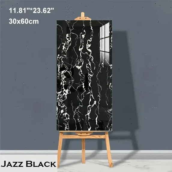10-20pcs 30x60cm Self-Adhesive Marble PVC Floor Tiles Waterproof Peel Stick Wall Sticker Kitchen Bathroom Removable Home Decor 