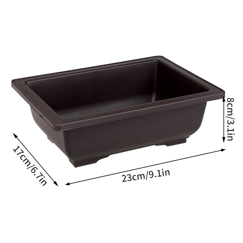 Flowerpots Imitation Purple Clay Succulent Plants Pots Outdoor Garden Landscape Bonsai Pot Trays Rectangular Square Planter