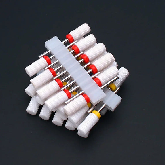 10pcs Ceramic Nail Drill Bits Set Milling Cutter for Manicure Drills Electric Nail Files Cuticle Remove Nail File Art Tools