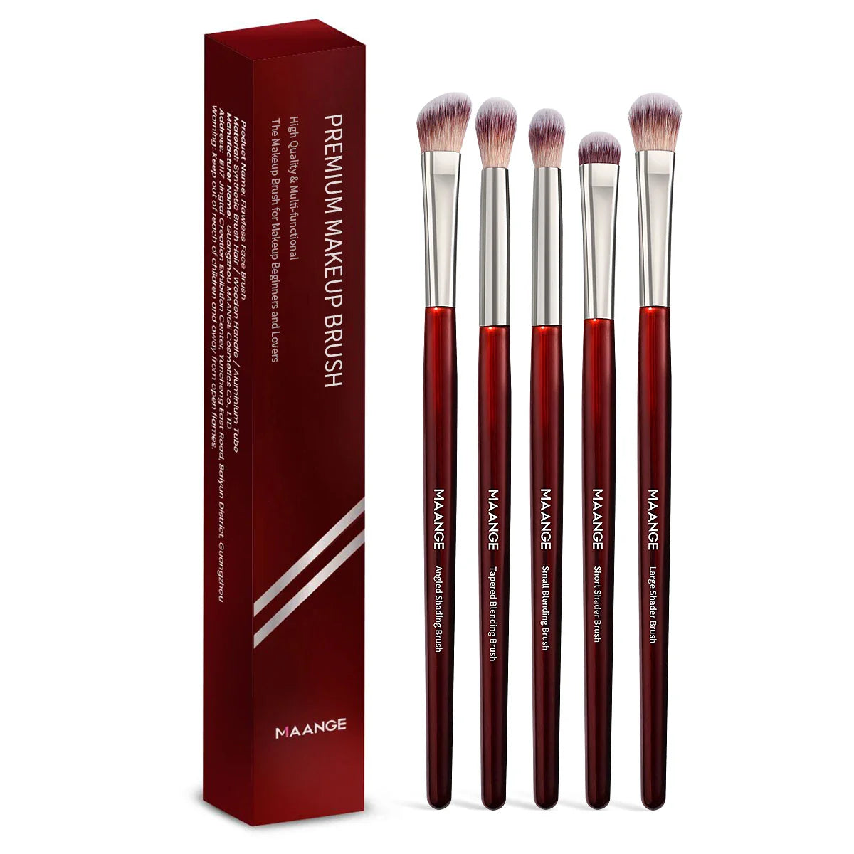 MAANGE 5PCS Eye Shadow Makeup Brush Set Concealer Brush Eye Cosmetic Soft Bristles Shader Brush Portable Beauty Makeup Tools