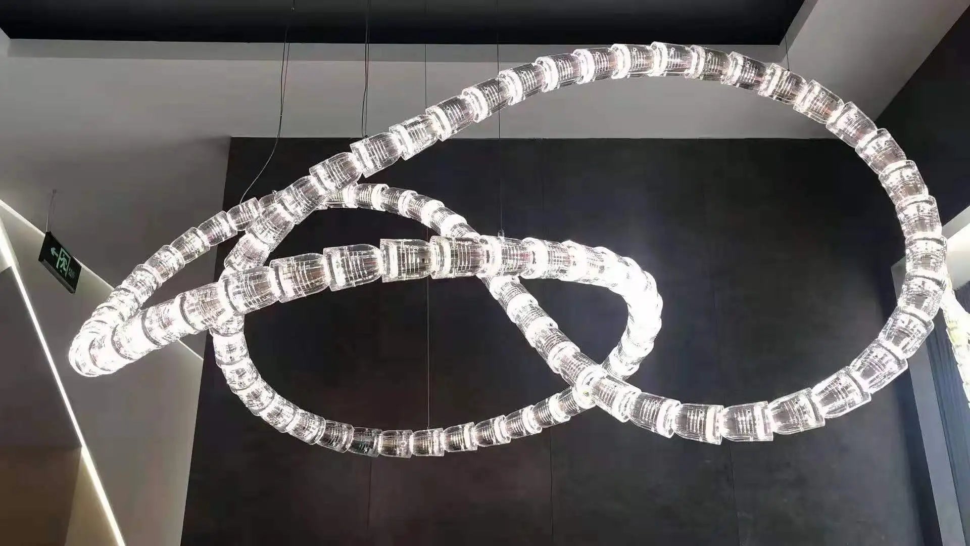 Post-modern simple luxury dining room glass chandelier Nordic designer minimalist art strip living room study bar