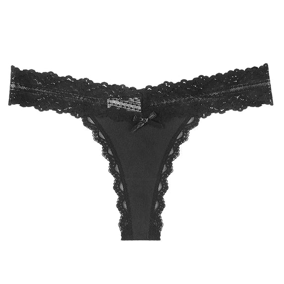 Lace Floral Women Panties Low Waist Breathable Briefs Female Thong Underwear Solid Sexy G-String Transparent Panty