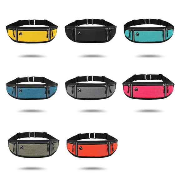 Running Waist Bag Lightweight Waterproof Reflective Strip Waist Fanny Pack Gym Sport Running Waist Pack Adjustable Elastic Strap