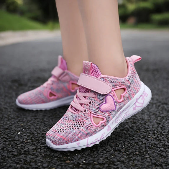 Girls Casual Shoes Light Mesh Sneakers Kids Summer Children Spring Autumn Tenis Cute Sport Cartoon Female Running Sock Footwear