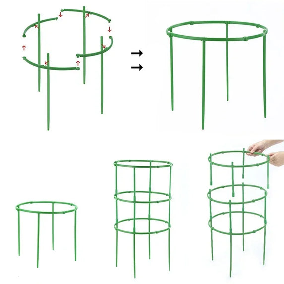 12 Set Plant Support Pile Half Round Climbing Vines Stake Bonsai Fixing Rod Garden Plant Stake Holder Flower Ring Support Rack