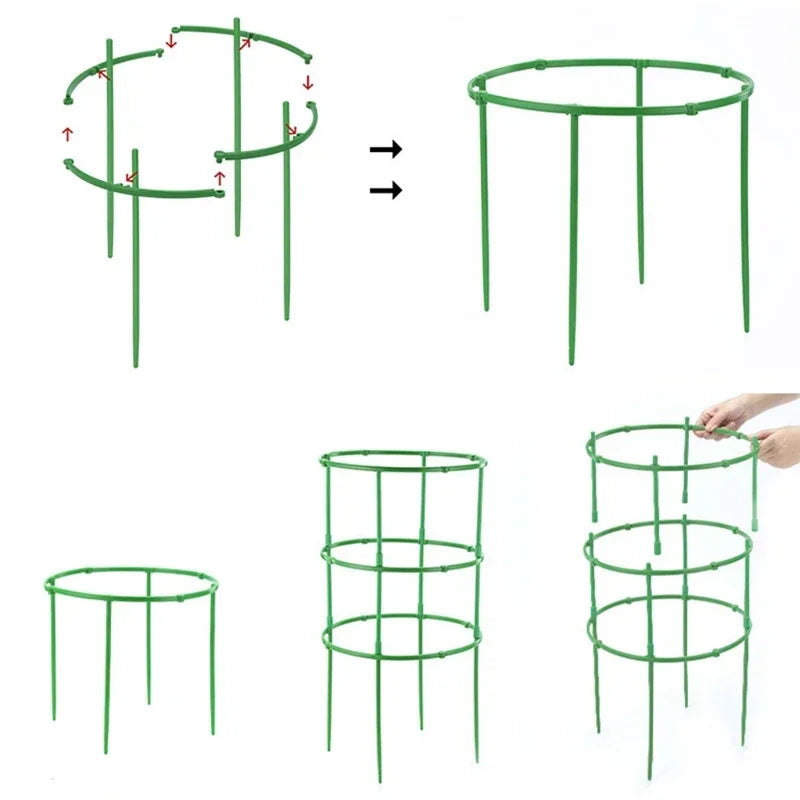12 Set Plant Support Pile Half Round Climbing Vines Stake Bonsai Fixing Rod Garden Plant Stake Holder Flower Ring Support Rack