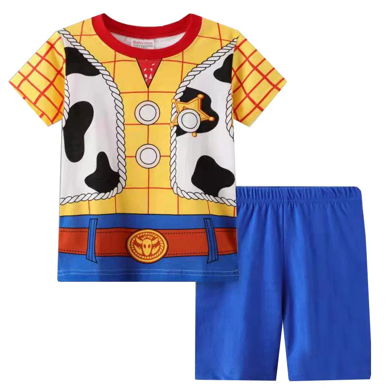 Hot Summer Pyjamas Suit Bass Lightyear Tigger Woody Alien kids Sleepwear Boys Pijamas Cotton Nightwear Clothes Pajamas Sets