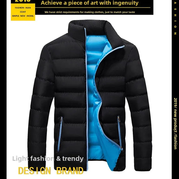 Casual Slim Fit Cotton Coat For Men And Women 2021 Winter Thickened Padded Jacket Fashionable Stand Collar Student Style
