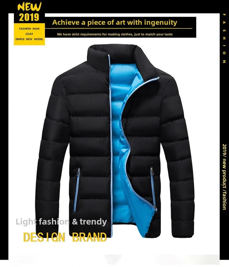 Casual Slim Fit Cotton Coat For Men And Women 2021 Winter Thickened Padded Jacket Fashionable Stand Collar Student Style