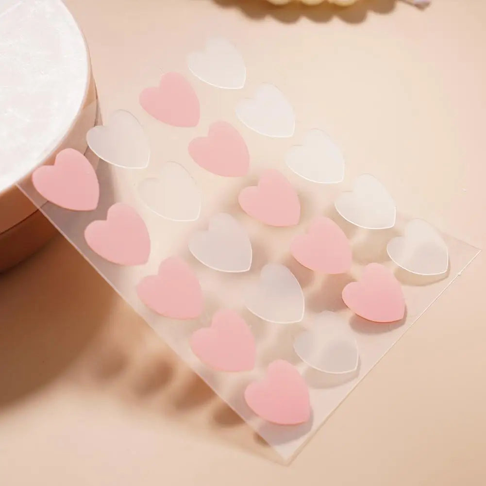 12/20 Counts Acne Care Patches Cute Pink Heart Shaped Acne Pimple Patches Invisible Acne Cover Treatment Stickers Skin Care