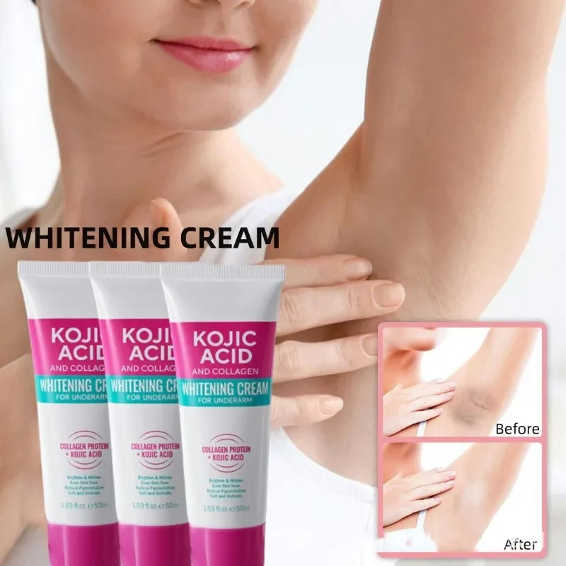 Collagen Underarm Cream Lightening Melanin Moisturizing Kojic Acid Cream Fade Dull Hand Body Elbows Fast Smooth Nourish Lotion