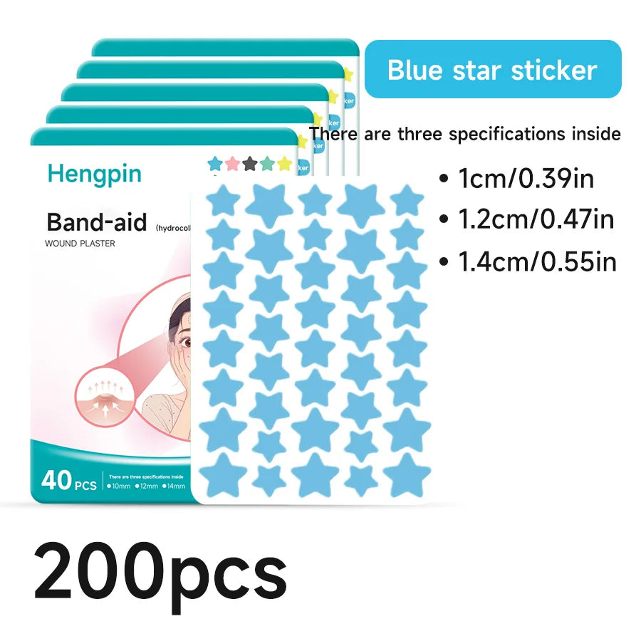 40/200Pcs Repair Acne Patch Fade Blemishes Pimple Marks Closed Acne Blemishes Hydrocolloid Star Shaped Cover Acne Pimple Patch