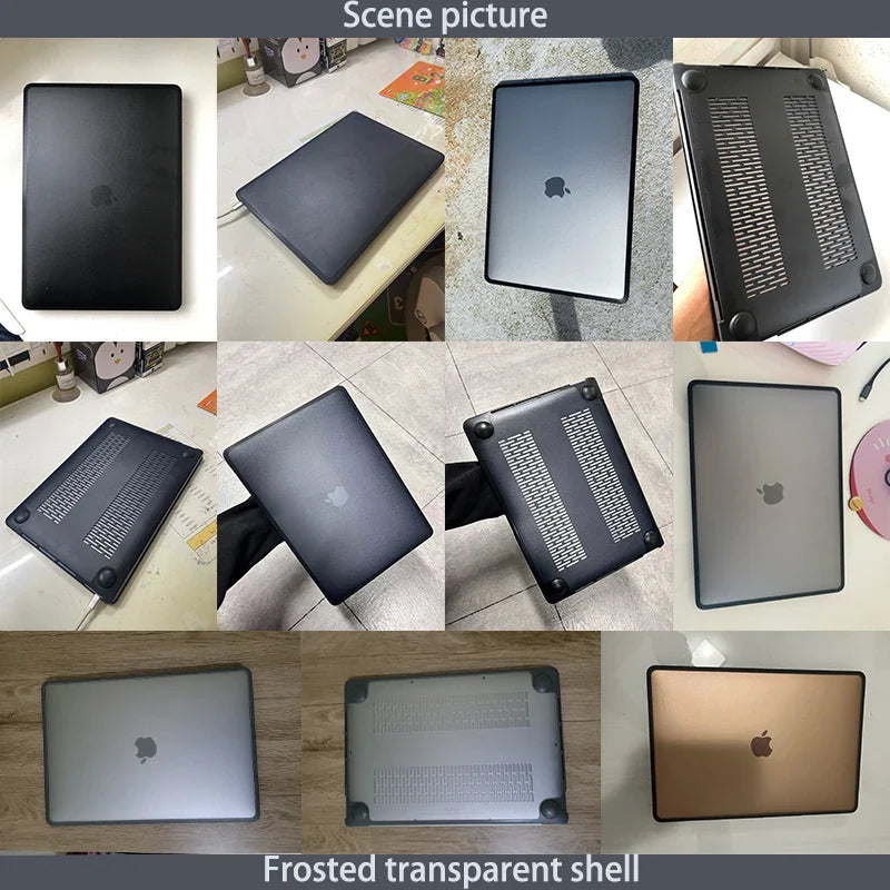 Laptop Case For 2022 MacBook M2 Pro 13 A2338 Cover with Cooling Holes TPU Edge PC Cover for 2023 M3 Pro 14 16.2 Air 15 Case