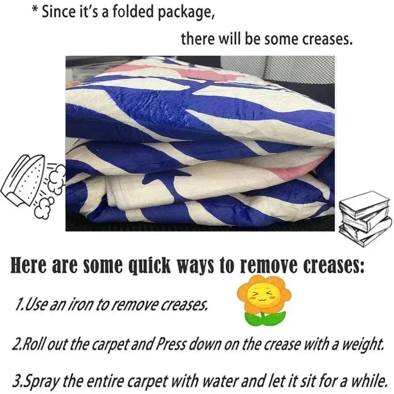 MINISO M-minecraft Carpet Cartoon Living Room Bedroom Kitchen Sofa Table Balcony Rug Non-slip Washable Mat Exquisite Home INS